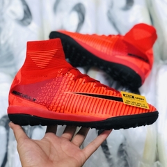 Giày Bóng Đá Nike MercurialX Proximo Superfly Đỏ Vạch Đen Cổ Cao TF