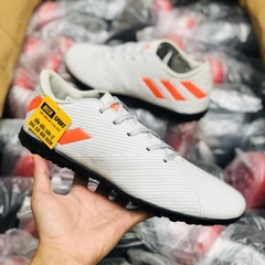 Giày Bóng Đá Adidas Nemeziz 19.4 Xám Trắng Vạch Cam Đế Đen TF