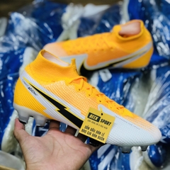 Giày Bóng Đá Nike Mercurial Superfly 7 Elite Cam Trắng Vạch Đen Cao Cổ FG