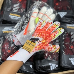 Găng Tay Adidas Predator 20 Pro PC Uniforia Trắng Đỏ Nõn Chuối Vạch Đen Loại 1 ( Không Xương )