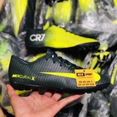 Giày Bóng Đá Nike MercurialX CR7 Đen Nõn Chuối Lưỡi Gà Liền TF