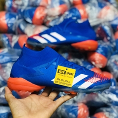 Giày Bóng Đá Adidas Predator 20.1 Tormentor Xanh Biển Mũi Đỏ Vạch Trắng Cổ Cao TF