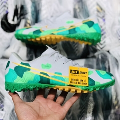 Giày Bóng Đá Nike Mercurial 13 Academy Trắng Xanh Lục Vạch Vàng TF