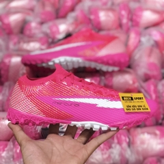 Giày Bóng Đá TQ Nike Mercurial Vapor 13 Elite Mbappe Hồng Vạch Trắng Cổ Lửng TF