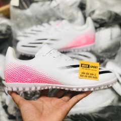 Giày Bóng Đá TQ Adidas X Ghosted.4 Trắng Hồng Vạch Đen TF