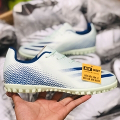 Giày Bóng Đá TQ Adidas X Ghosted.4 Trắng Ngà Vạch Xanh Biển TF