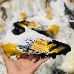 Giày Bóng Đá Adidas Predator 20.1 Trắng Mũi Đen Vạch Vàng FG