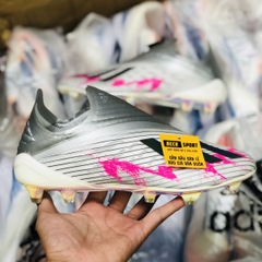 Giày Bóng Đá Adidas X 19+ Xám Hồng Vạch Đen Không Dây FG
