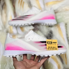 Giày Bóng Đá Adidas X Ghosted.1 Trắng Hồng Vạch Đen TF