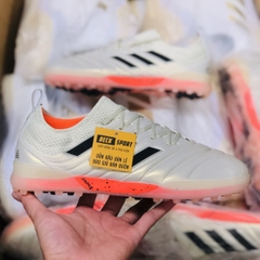 Giày Bóng Đá Adidas Copa 19.1 Trắng Ngà Vạch Đen Da Thật TF
