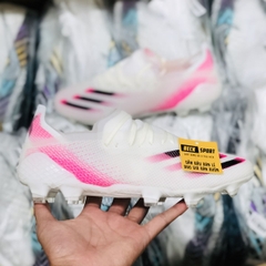 Giày Bóng Đá Adidas X Ghosted.1 Trắng Hồng Vạch Đen FG