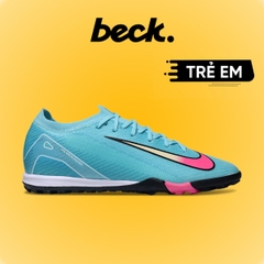 Giày Bóng Đá Trẻ Em Nike Mercurial VAPOR 16 PRO Xanh Ngọc Vạch Hồng Cổ Lửng HQ TF