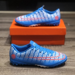 Giày Bóng Đá Nike Mercurial 13 Academy CR7 Shuai Xanh Biển Vạch Cam TF
