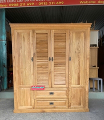Tủ áo lá sách 4 cánh 2 hộc