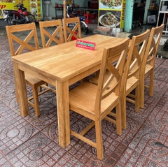 Bộ Bàn Ăn Sồi Mỹ Chữ X