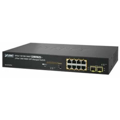 Switch PLANET GS-4210-8P2S, 8 Port 10/100/1000 POE + 2-Port 100/1000X SFP