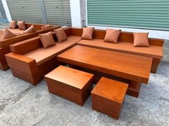 Bộ Sofa góc hộp gỗ hương đá