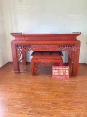 Bàn thờ Gia Tiên mẫu Triện Sen gỗ Gụ Lào 100% hàng kỹ đẹp.