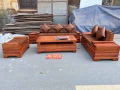 Bộ sofa quây pháo góc cánh tiên gỗ hương đá