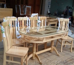 Bộ bàn ghế ăn gỗ sồi nga