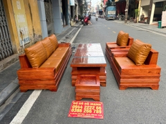 Bộ ghế sofa quây pháo cánh tiên đối gỗ hương đá