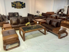 Bộ Sofa Chân Xoắn 2 Văng Gỗ Sồi Nga