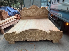 Giường Hoàng Gia Nguyên Khối Mã 2 Gỗ Gõ Đỏ