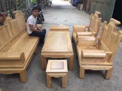 Bộ bàn ghế âu á hộp - gỗ sồi nga - Loại 2m2 và 2m4