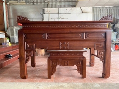 Bàn Thờ Gia Tiên Mẫu Thọ Trơn Gỗ Gụ Lào