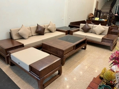 Bộ Bàn Ghế Sofa 2 Văng Chân Hươu Gỗ Sồi Nga