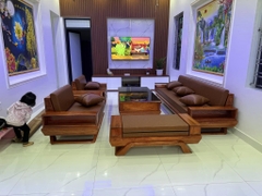Bộ Bàn Ghế Sofa Chân Thuyền Đối Gỗ Hương Đá Hàng VIP.