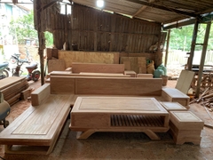 Sofa Chân Thuyền Góc L Liền Hàng Víp K4 ván 2p Gỗ Hương Đá