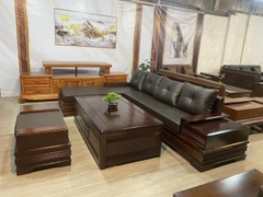 Sofa Chân Pháo Góc L Liền Gỗ Sồi Nga