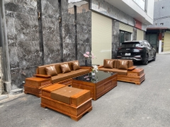 Sofa Chân Pháo 2 Văng Gỗ Sồi Nga