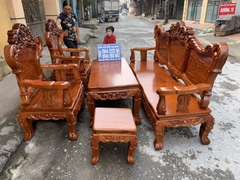 Bộ bàn ghế kiểu louis pháp gỗ gõ đỏ