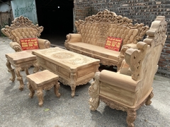 Bộ bàn ghế hoàng gia nguyên khối gỗ gõ đỏ