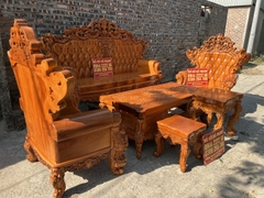 Bộ bàn ghế hoàng gia nguyên khối gỗ gõ đỏ