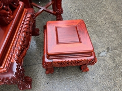 Bộ bàn ghế siêu phẩm rồng bảo đỉnh gỗ hương đỏ nam phi !