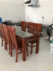 Bộ Bàn Ghế Ăn Bàn Chữ Nhật Gỗ Trẹo
