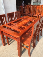 Bộ Bàn Ghế Ăn Bàn Chữ Nhật Gỗ Trẹo