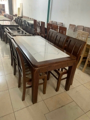 Bộ Bàn Ghế Ăn Khảm Đá Gỗ Sồi Nga