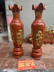Siêu phẩm lục bình dát vàng , đục kênh bong gia công bằng tay