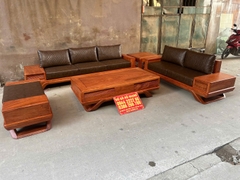 Bộ Bàn Ghế SoFa Góc Chân Thuyền 2 Văng Gỗ Hương Đá Hàng Víp