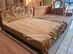 Giường Hoa Hồng Víp Gỗ Gõ Đỏ