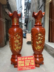 Lục bình dát vàng , đục kênh bong gia công bằng tay