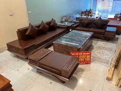 Bộ SoFa Chân Thuyền 2 Văng Gỗ Sồi Nga