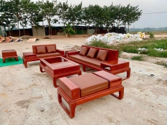 Bộ SoFa Chân Hươu 2 Văng Gỗ Hương Đá
