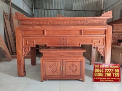 Án Gian Thờ Trơn Chữ Thọ Gỗ Hương Đá