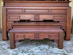 Án Gian Thờ Trơn Chữ Thọ Gỗ Hương Đá