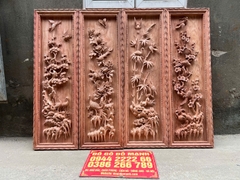 Bộ tranh tứ quý gỗ hương đá .
